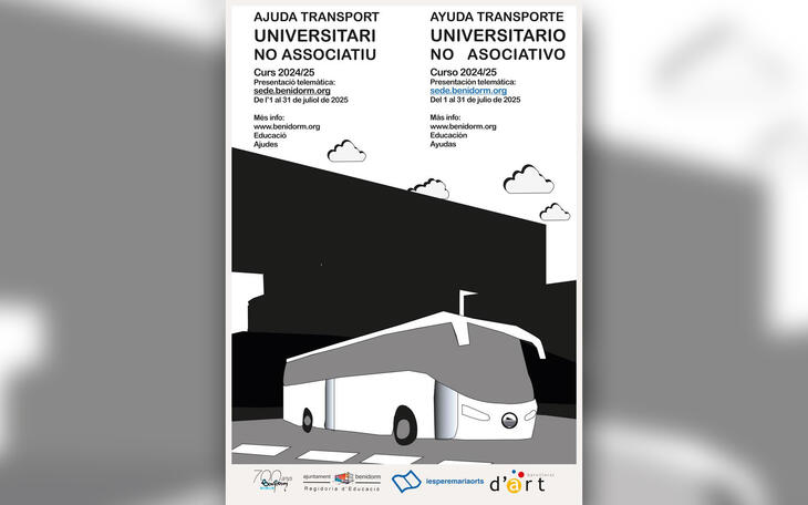 Educación abre la solicitud de ayudas al transporte de jóvenes benidormenses que van a la universidad 